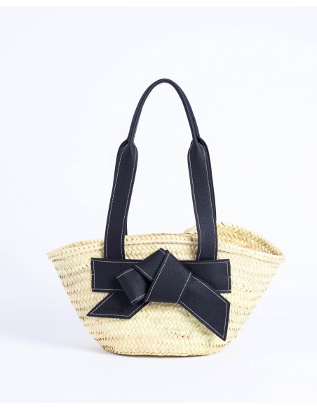 VALERIA straw bag | black