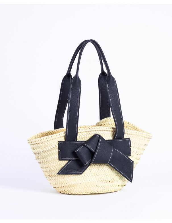VALERIA straw bag | black