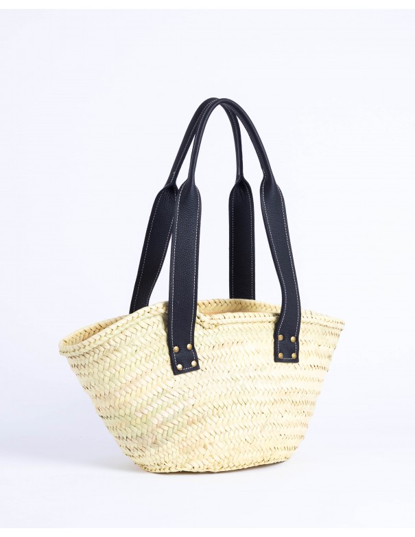 VALERIA straw bag | black