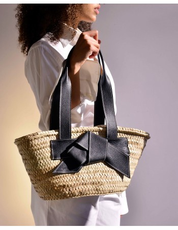 VALERIA straw bag | black 2