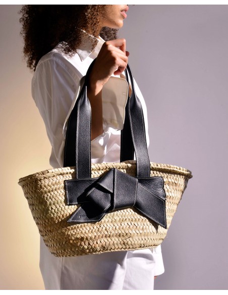 VALERIA straw bag | black