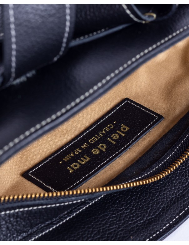 VALERIA | capazo de piel | negro