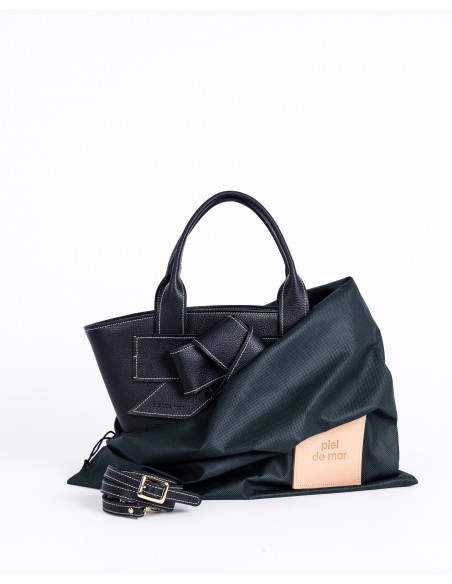 VALERIA | capazo de piel | negro