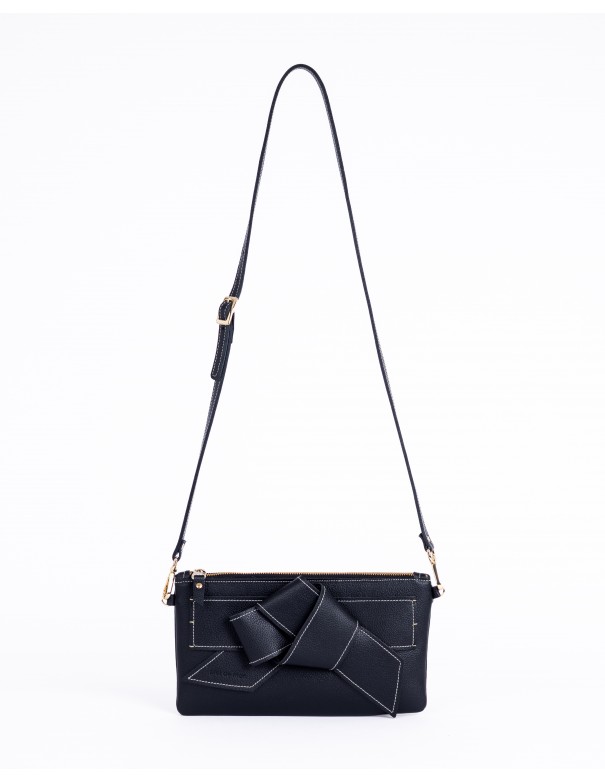 VALERIA | leather shoulder bag | black