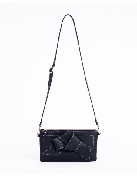 VALERIA | leather shoulder bag | black
