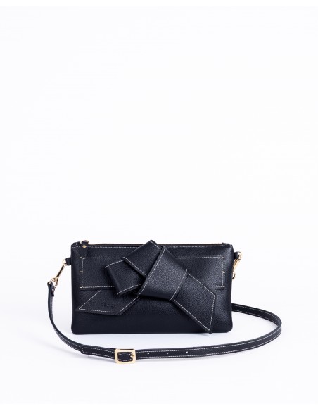 VALERIA | leather shoulder bag | black