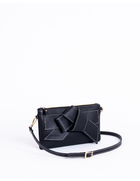 VALERIA | leather shoulder bag | black