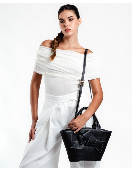 VALERIA | capazo de piel | negro