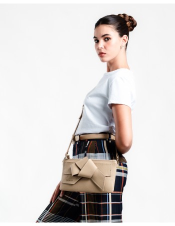 VALERIA | leather shoulder bag | sand 2