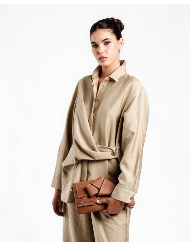 VALERIA | leather shoulder bag | tan