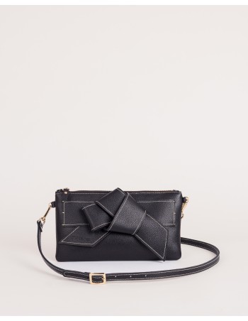 VALERIA | leather shoulder bag | black